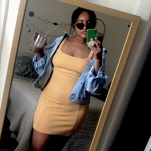 Free People Gingham Mini Dress L